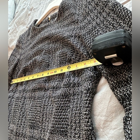 Calvin Klein Black and White Sheath Dress with Bell Sleeves - Picture 4 of 8